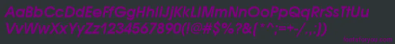Czcionka AvantgardeitcttDemioblique – fioletowe czcionki na czarnym tle