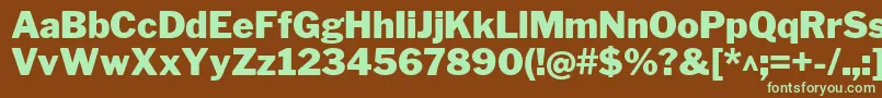 LibrefranklinBlack-fontti – vihreät fontit ruskealla taustalla