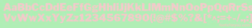 Fonte LibrefranklinBlack – fontes rosa em um fundo verde