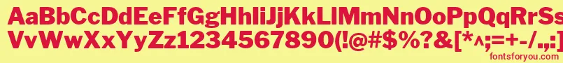 LibrefranklinBlack-fontti – punaiset fontit keltaisella taustalla