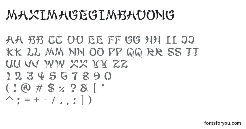 Czcionka MaximageGimbadong – alfabet, cyfry, specjalne znaki