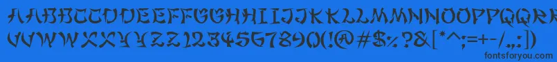 MaximageGimbadong Font – Black Fonts on Blue Background