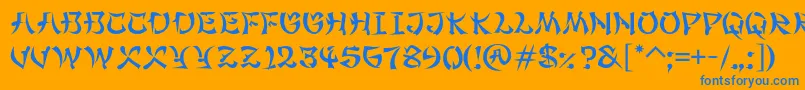 MaximageGimbadong Font – Blue Fonts on Orange Background