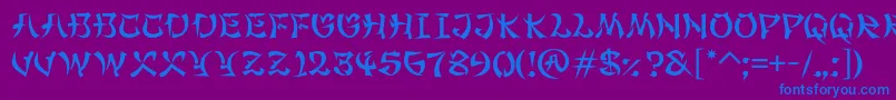 MaximageGimbadong Font – Blue Fonts on Purple Background