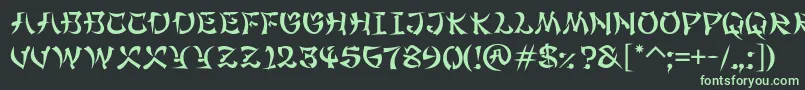 MaximageGimbadong-fontti – vihreät fontit mustalla taustalla