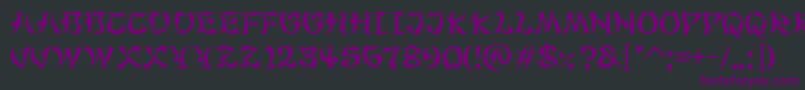 Czcionka MaximageGimbadong – fioletowe czcionki na czarnym tle