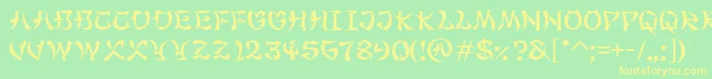 MaximageGimbadong Font – Yellow Fonts on Green Background