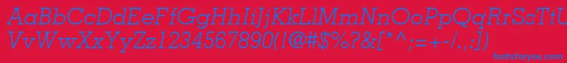 JaakLightSsiLightItalic Font – Blue Fonts on Red Background