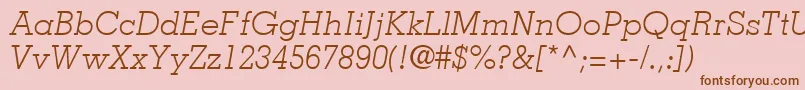 JaakLightSsiLightItalic Font – Brown Fonts on Pink Background