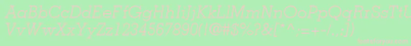 Fonte JaakLightSsiLightItalic – fontes rosa em um fundo verde