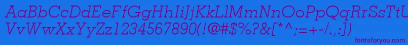 JaakLightSsiLightItalic Font – Purple Fonts on Blue Background