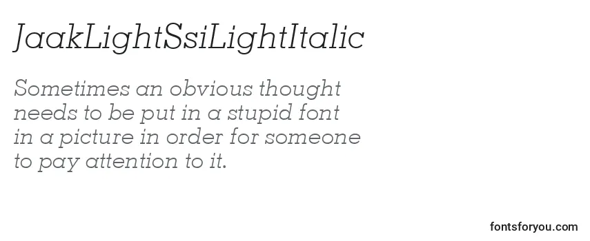 JaakLightSsiLightItalic-fontti