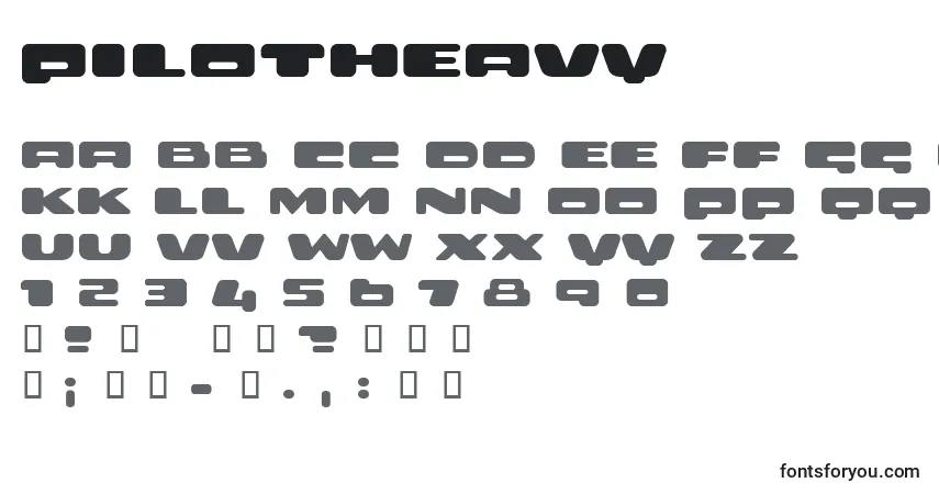 A fonte PilotHeavy – alfabeto, números, caracteres especiais