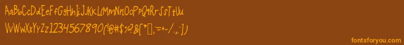 Mince Font – Orange Fonts on Brown Background