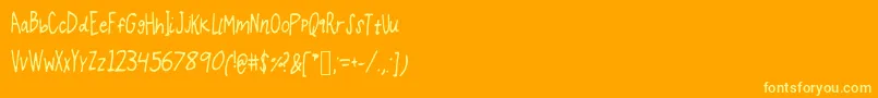 Weitere Informationen zur Mince-Schriftart Mince-Schriftart – Gelbe Schriften auf orangefarbenem Hintergrund