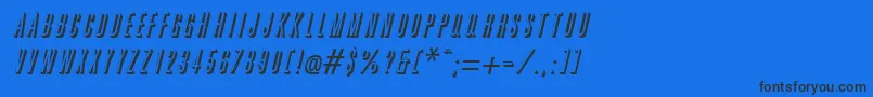 GreatshadowItalic Font – Black Fonts on Blue Background