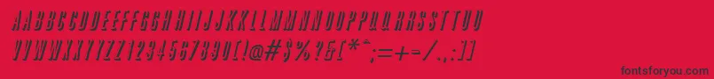 フォントGreatshadowItalic – 赤い背景に黒い文字
