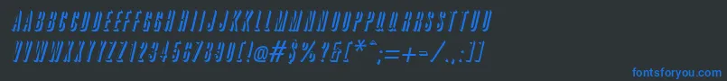 GreatshadowItalic Font – Blue Fonts on Black Background