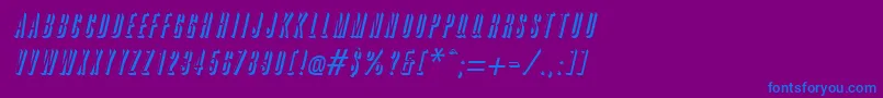 GreatshadowItalic Font – Blue Fonts on Purple Background