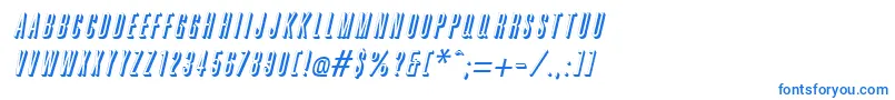 フォントGreatshadowItalic – 白い背景に青い文字