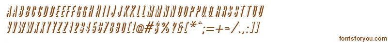 GreatshadowItalic-Schriftart – Braune Schriften auf weißem Hintergrund