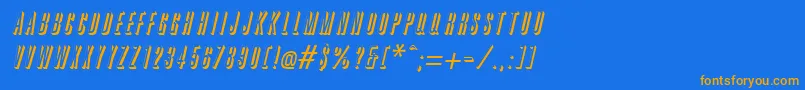 GreatshadowItalic Font – Orange Fonts on Blue Background