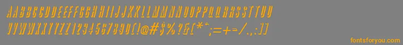 フォントGreatshadowItalic – オレンジの文字は灰色の背景にあります。