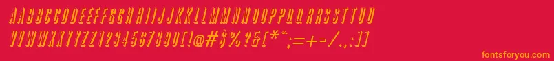 GreatshadowItalic Font – Orange Fonts on Red Background