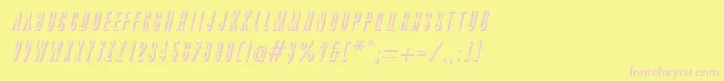 GreatshadowItalic-fontti – vaaleanpunaiset fontit keltaisella taustalla