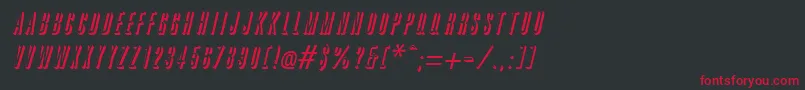 GreatshadowItalic Font – Red Fonts on Black Background