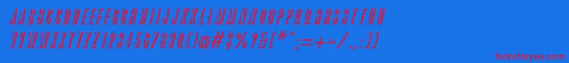 GreatshadowItalic Font – Red Fonts on Blue Background