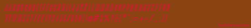 GreatshadowItalic Font – Red Fonts on Brown Background