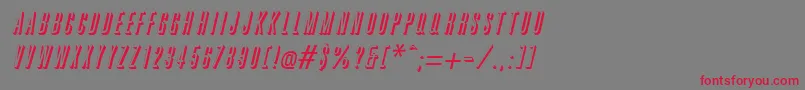 GreatshadowItalic Font – Red Fonts on Gray Background