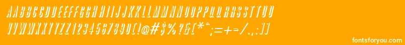 フォントGreatshadowItalic – オレンジの背景に白い文字