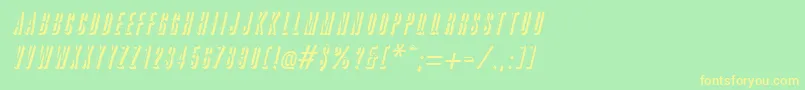 GreatshadowItalic Font – Yellow Fonts on Green Background