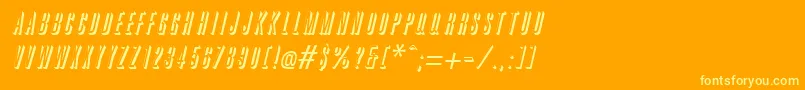GreatshadowItalic Font – Yellow Fonts on Orange Background