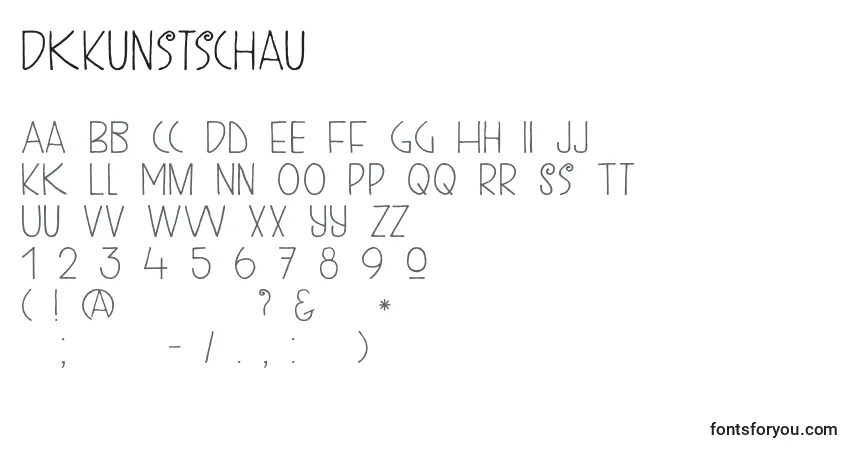 A fonte DkKunstschau – alfabeto, números, caracteres especiais