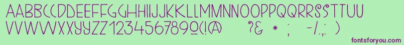 DkKunstschau Font – Purple Fonts on Green Background