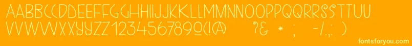 DkKunstschau Font – Yellow Fonts on Orange Background