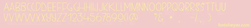 DkKunstschau Font – Yellow Fonts on Pink Background