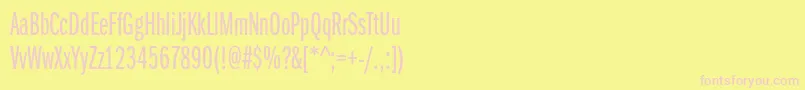 ItcfranklingothicstdBkxcp Font – Pink Fonts on Yellow Background