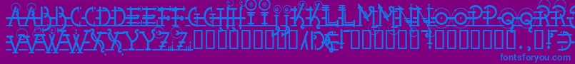 フォントSnipple – 紫色の背景に青い文字