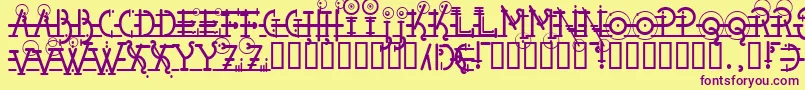 Snipple-fontti – violetit fontit keltaisella taustalla