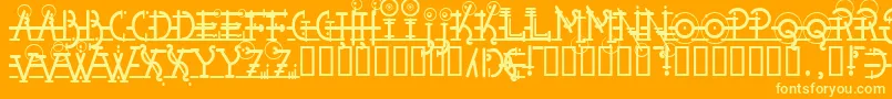 Snipple-Schriftart – Gelbe Schriften auf orangefarbenem Hintergrund