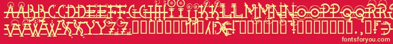 Snipple-fontti – keltaiset fontit punaisella taustalla