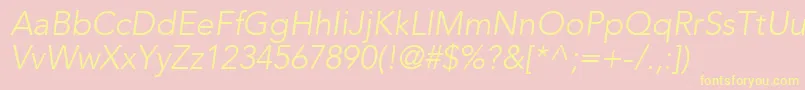 Шрифт ExpoLightSsiLightItalic – жёлтые шрифты на розовом фоне