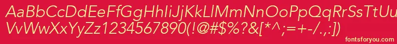 ExpoLightSsiLightItalic Font – Yellow Fonts on Red Background