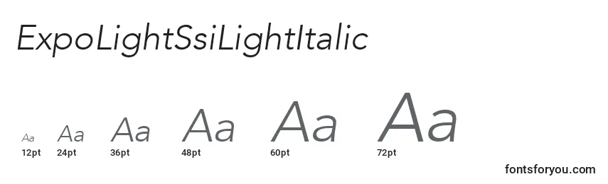 Размеры шрифта ExpoLightSsiLightItalic
