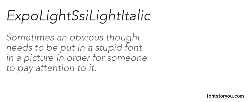 ExpoLightSsiLightItalic Font