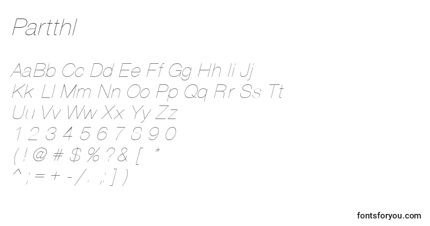 Шрифт PartthI – алфавит, цифры, специальные символы